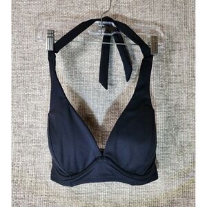 Athleta Sculpted Halter Bikini Top 531070 Womens 32 D/DD Black Swim EUC